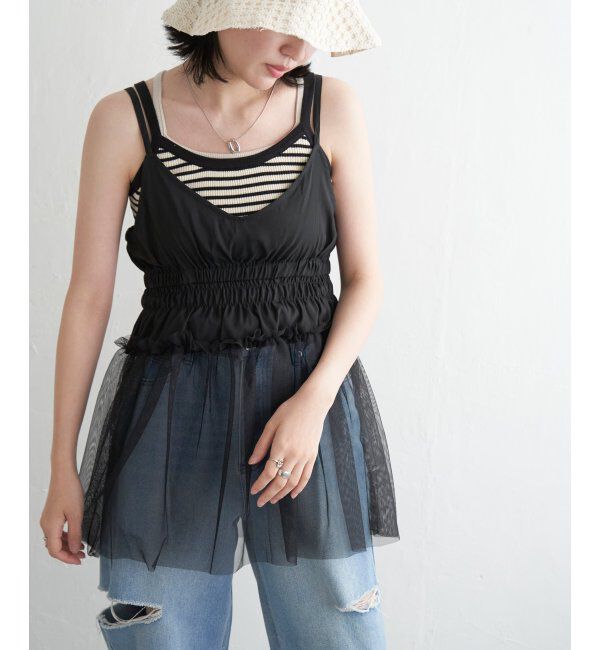 VENCE share style「チュール切替キャミソール」|タンクトップ|