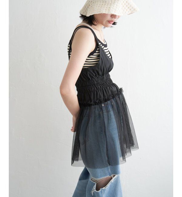 VENCE share style「チュール切替キャミソール」|タンクトップ|