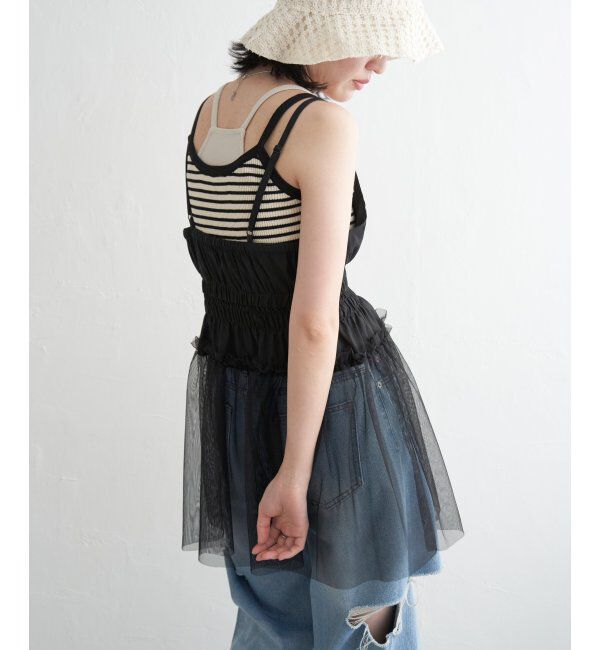 VENCE share style「チュール切替キャミソール」|タンクトップ|