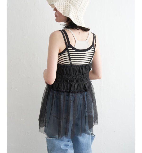 VENCE share style「チュール切替キャミソール」|タンクトップ|