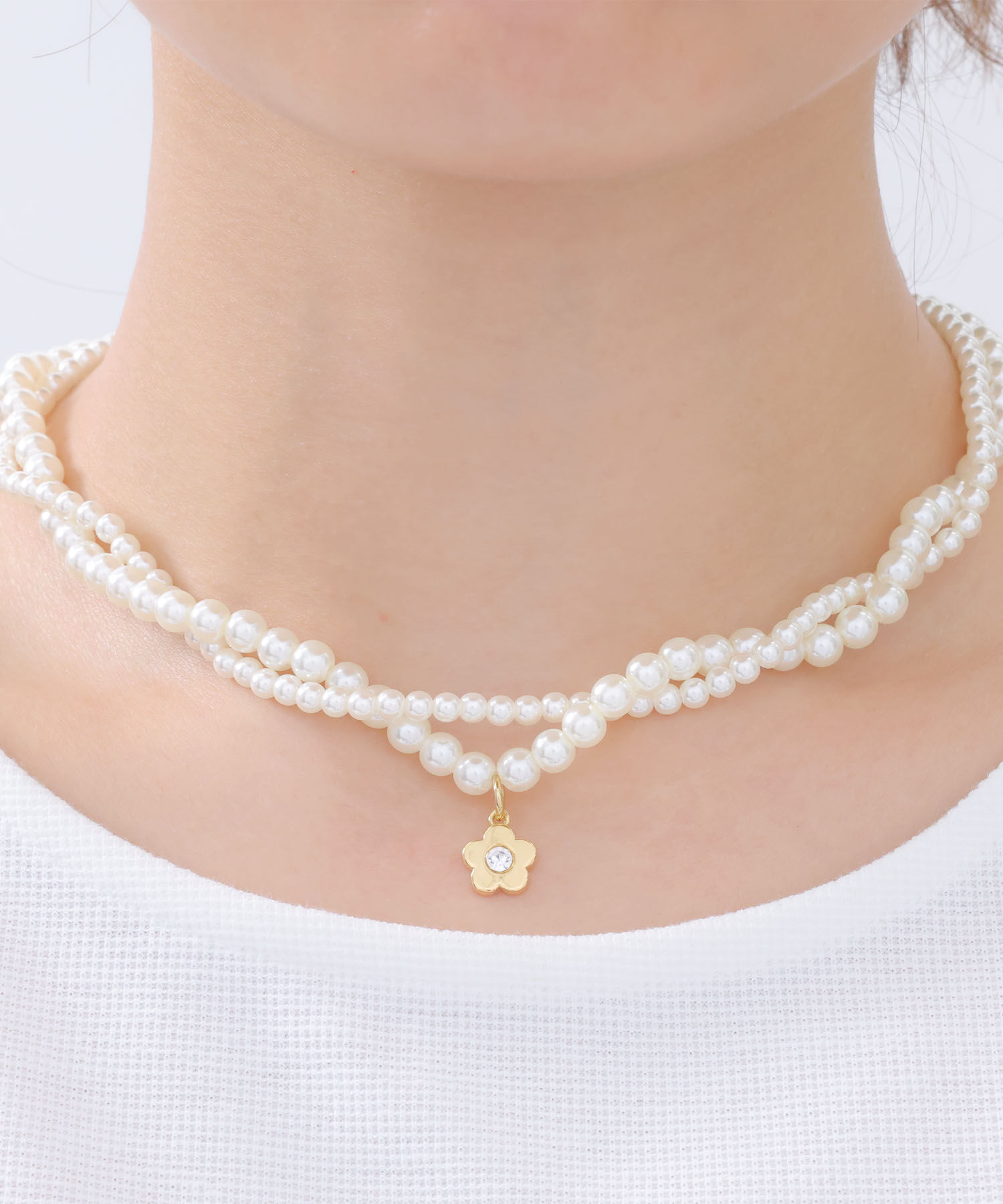 MARY QUANT「メタルデイジーパール ネックレス」|ネックレス|ゴールド