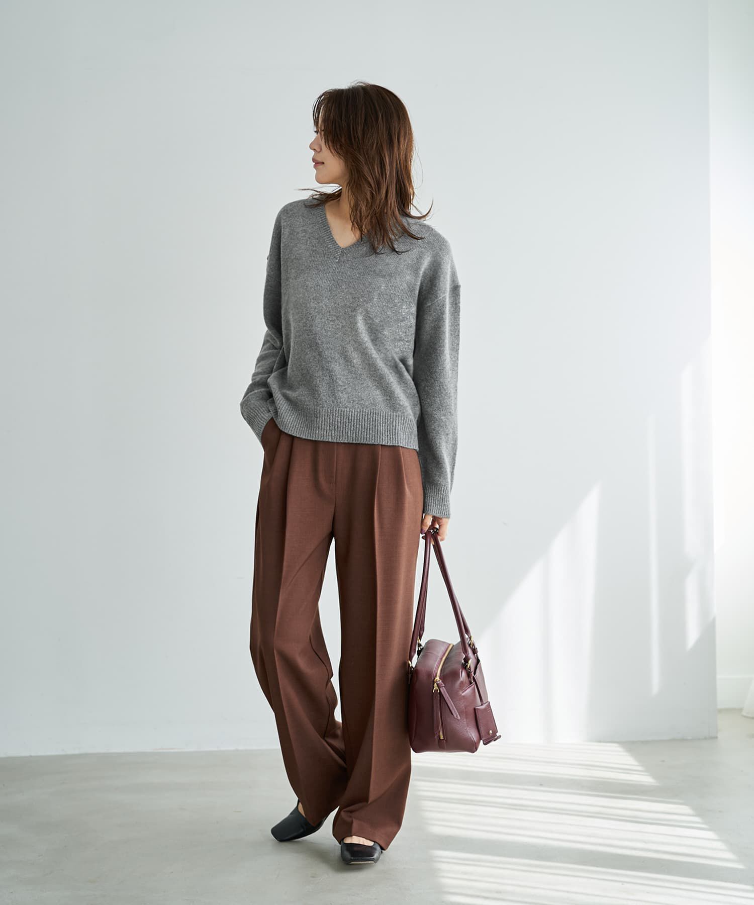 STYLE DELI「着やすいVネックニットトップス」|ニット・セーター|