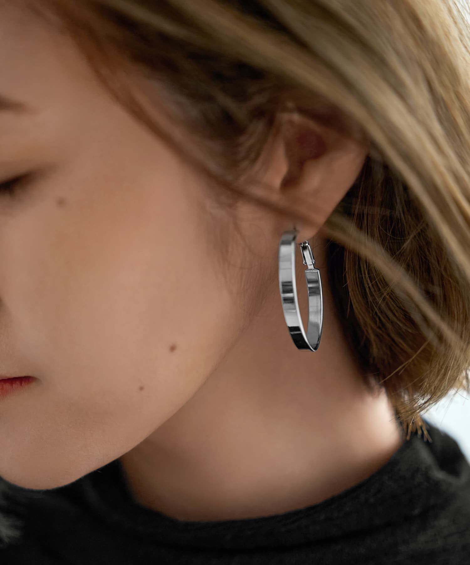 STYLE DELI「オーバル平打ちフープピアス」|ピアス|