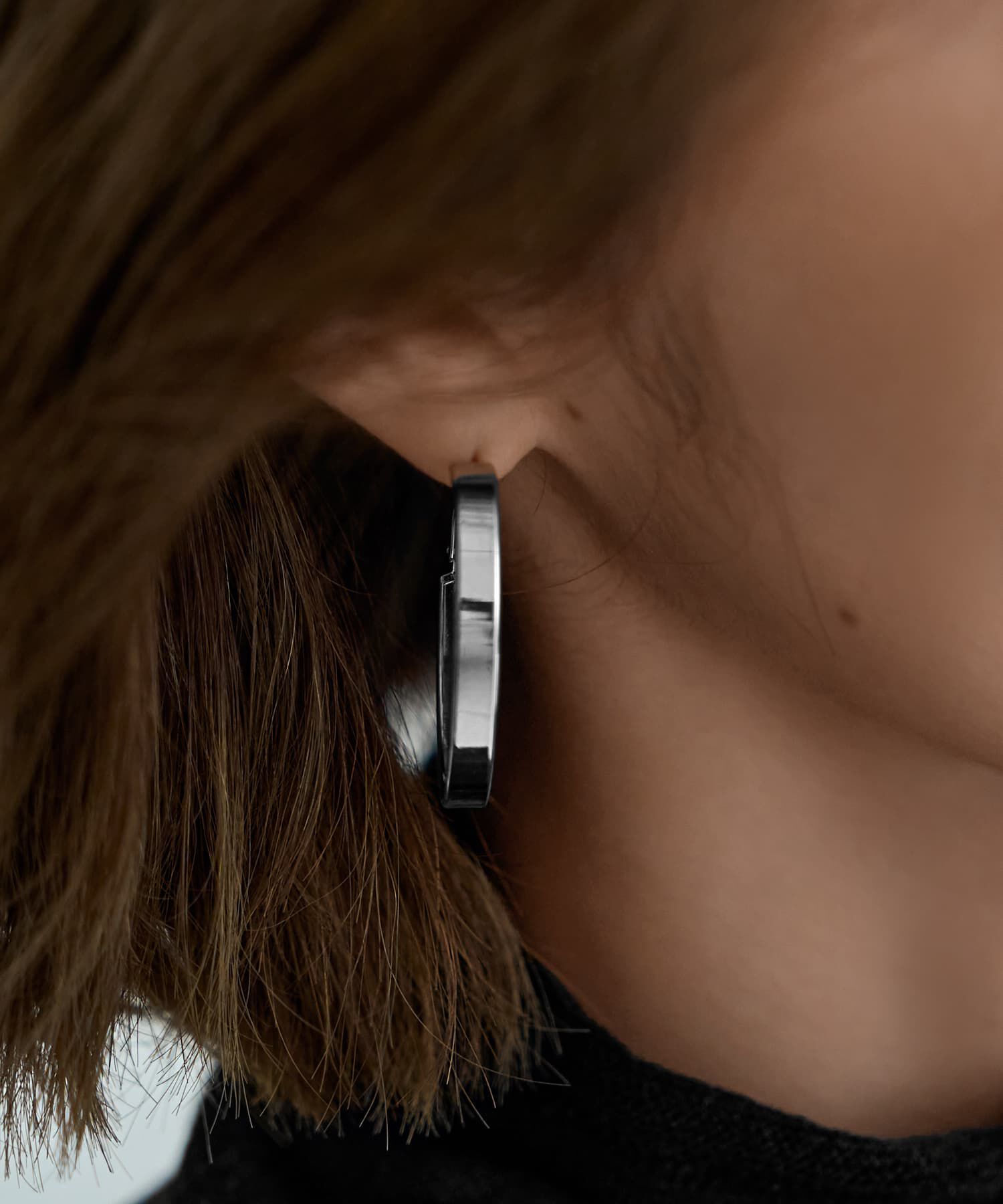 STYLE DELI「オーバル平打ちフープピアス」|ピアス|