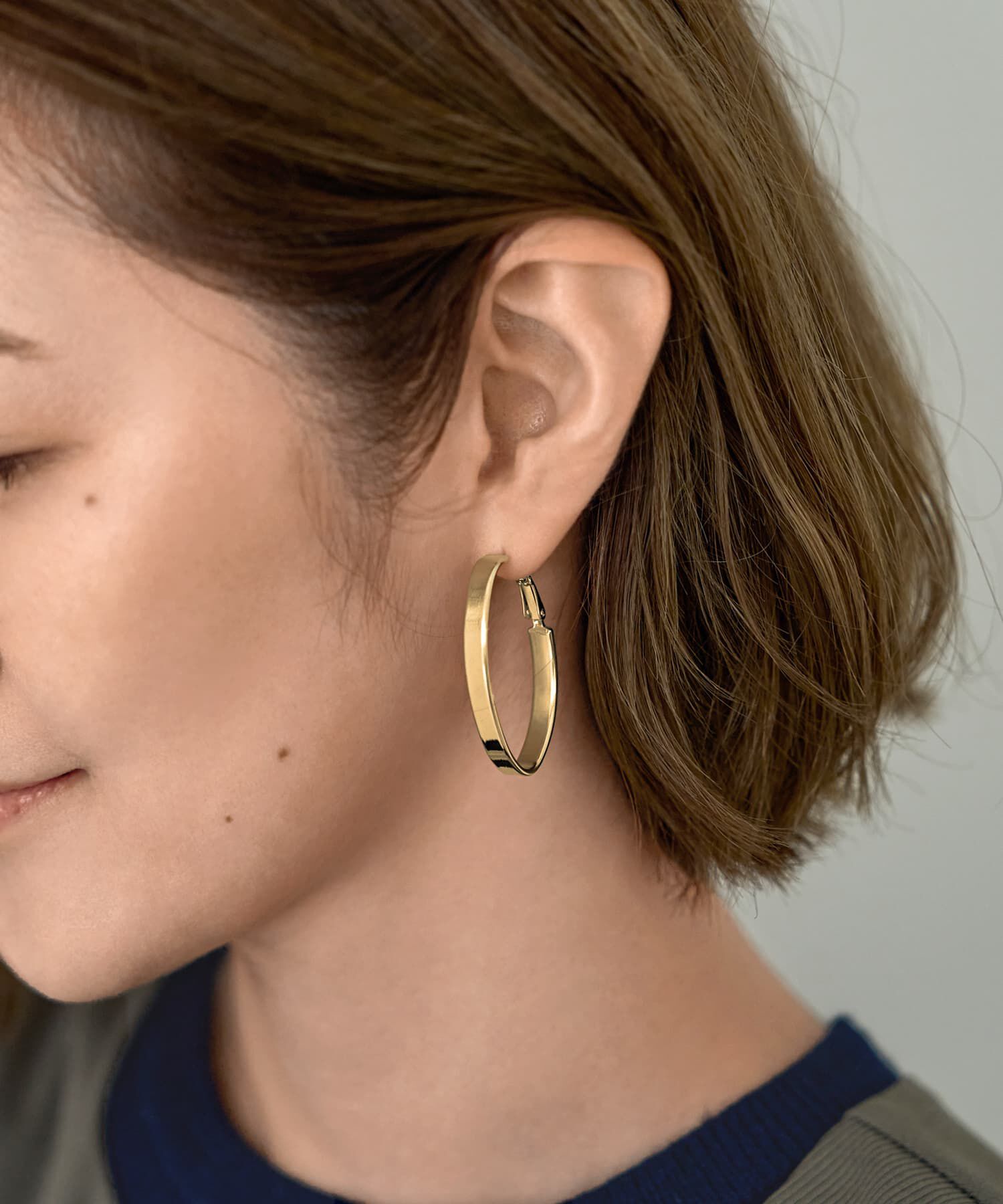 STYLE DELI「オーバル平打ちフープピアス」|ピアス|