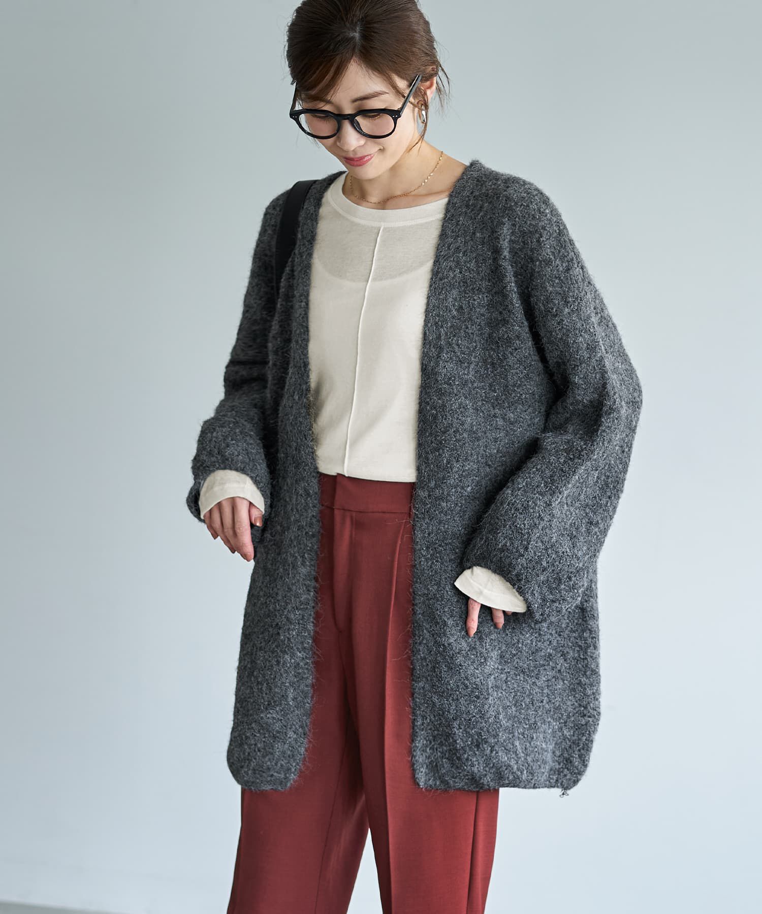 STYLE DELI「ふんわりカーヴィーニットガウン」|ニット・セーター|チャコール