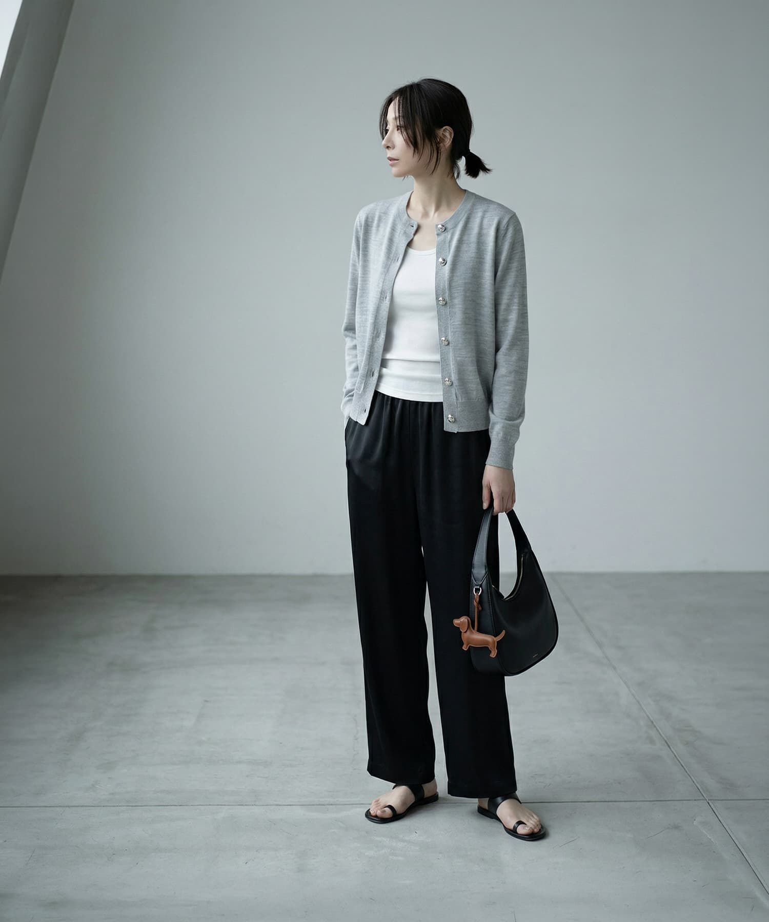 STYLE DELI「【BLK001】サテンイージーパンツ」|スラックス|