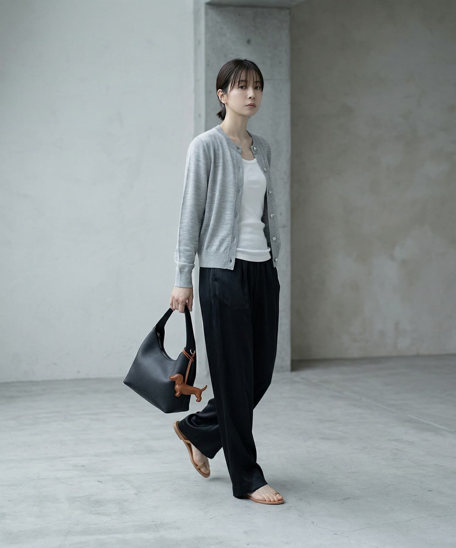 STYLE DELI「【BLK001】サテンイージーパンツ」|スラックス|