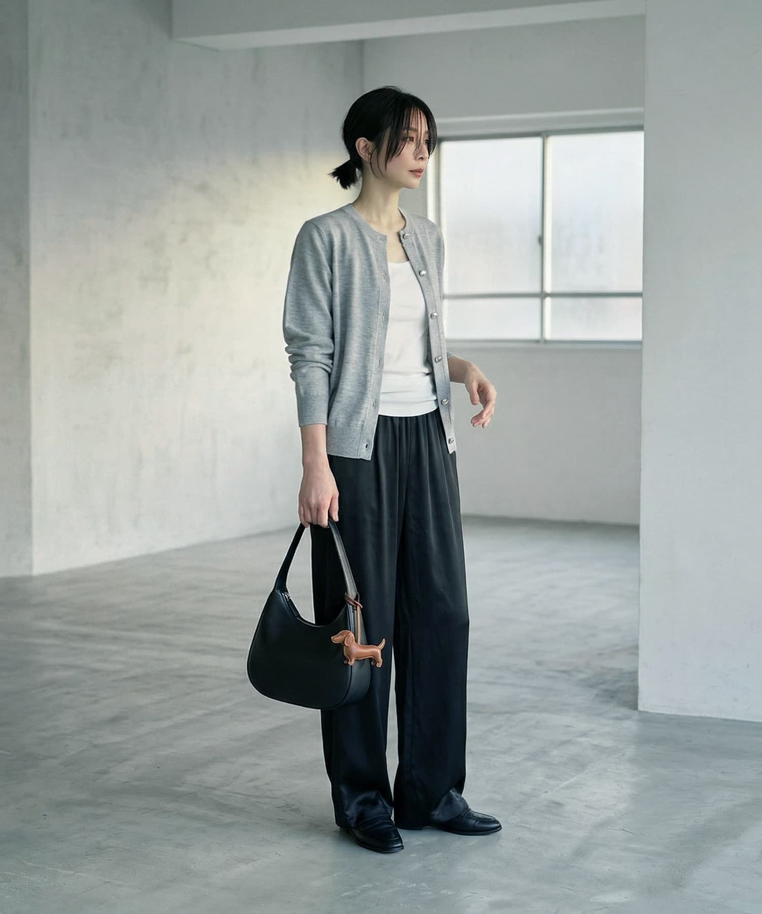 STYLE DELI「【BLK001】サテンイージーパンツ」|スラックス|