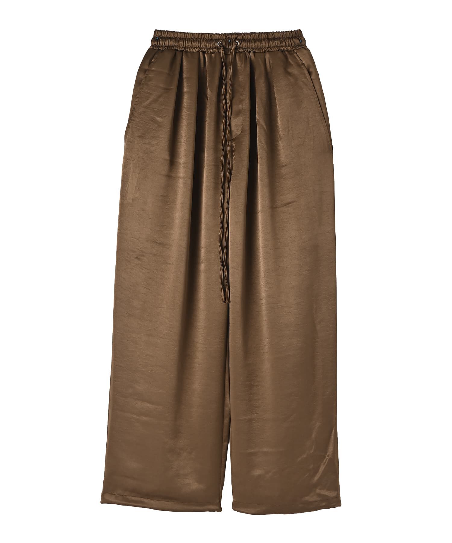 STYLE DELI「【BLK001】サテンイージーパンツ」|スラックス|