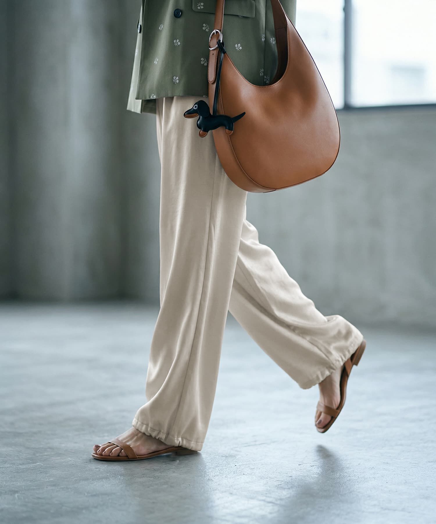 STYLE DELI「【BLK001】サテンイージーパンツ」|スラックス|