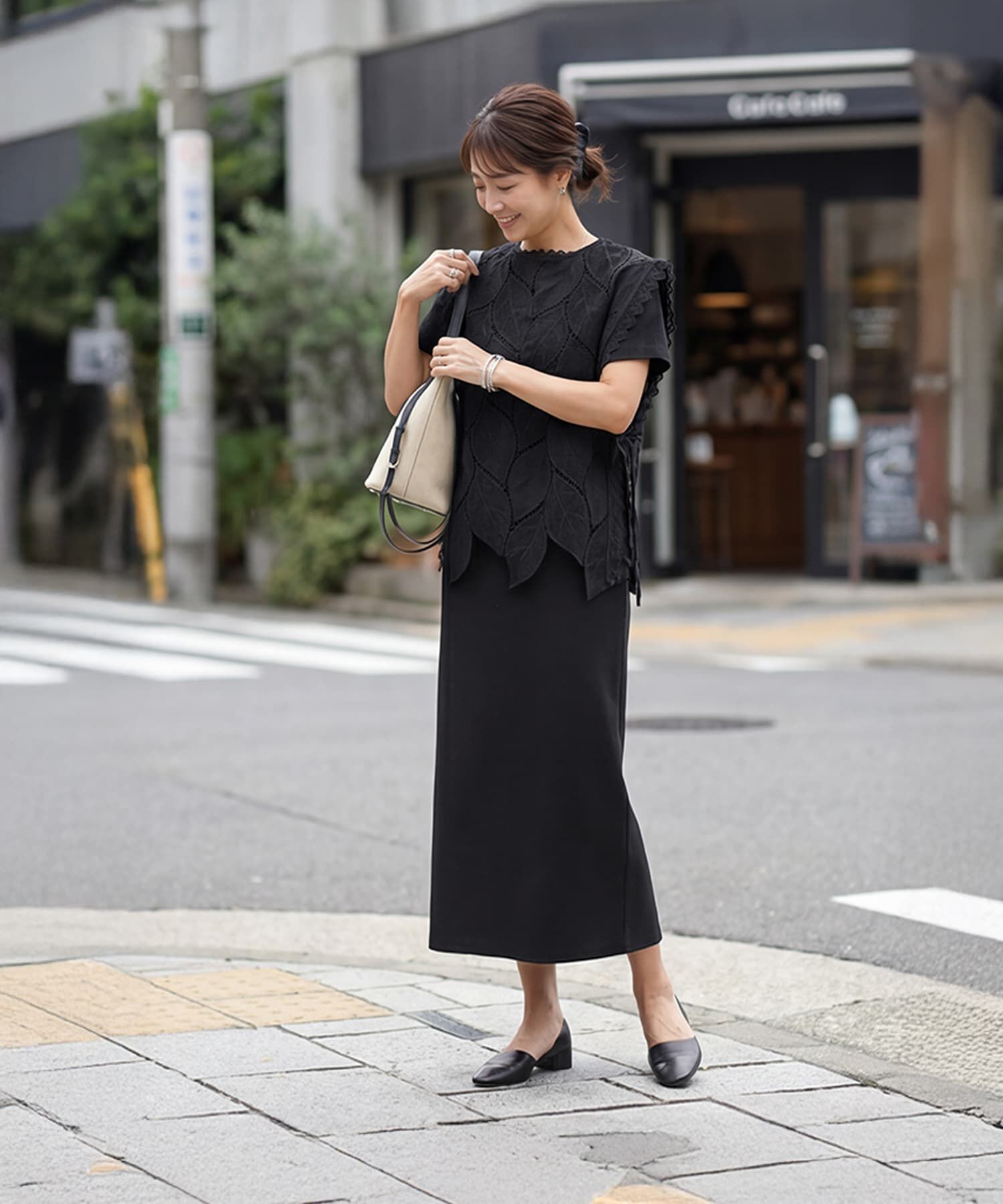STYLE DELI「リーフ柄コットンレースベスト」|ベスト・ジレ|