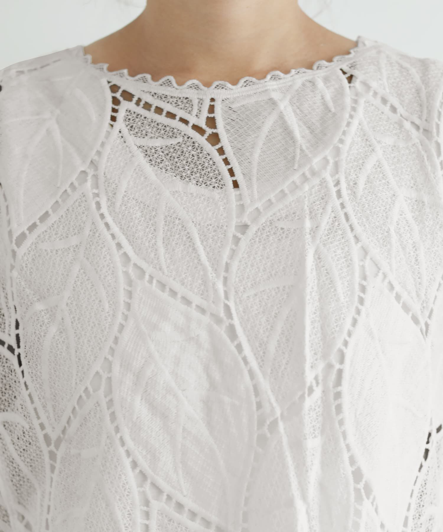 STYLE DELI「リーフ柄コットンレースベスト」|ベスト・ジレ|