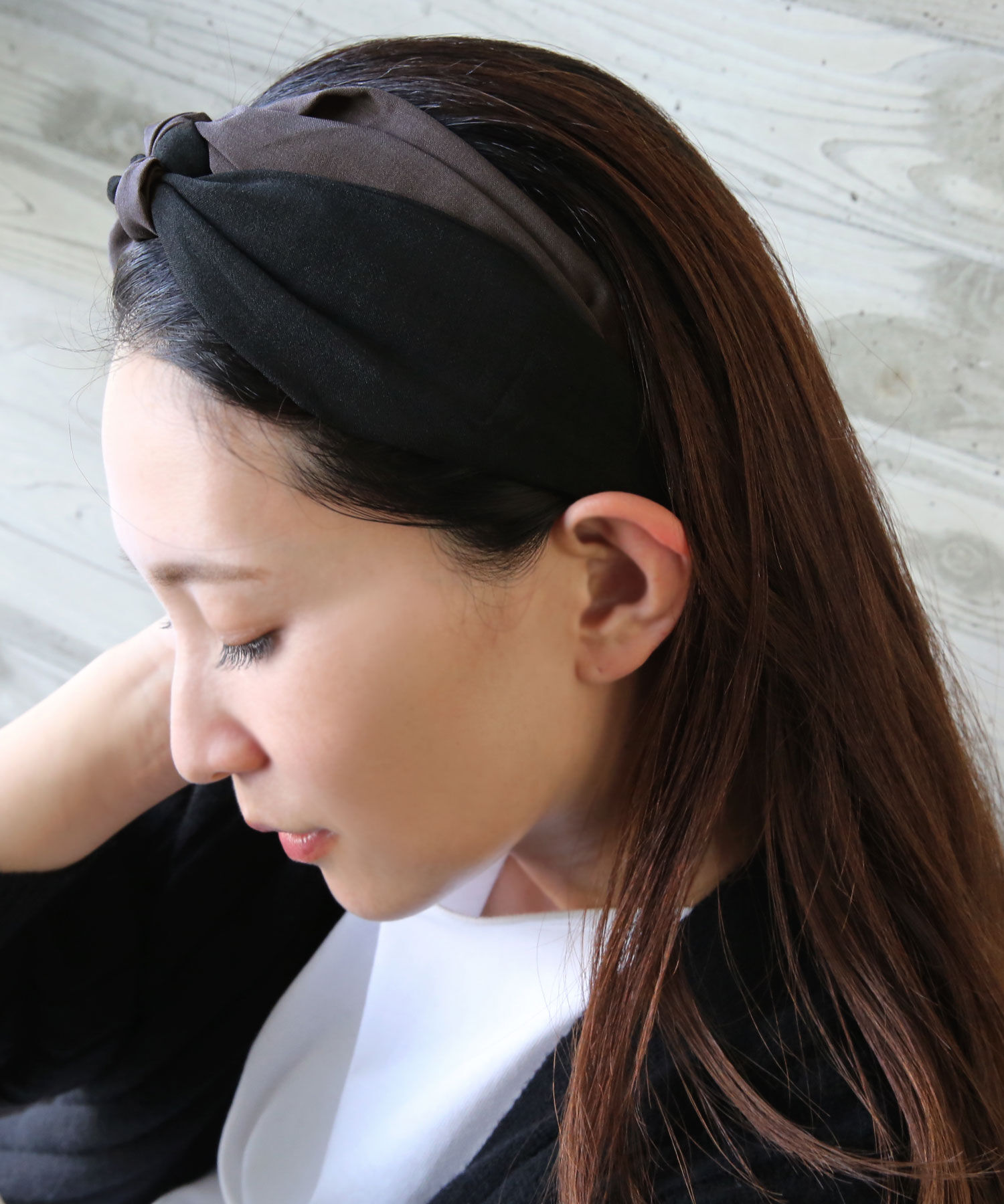 colleca la「バイカラーノットターバン」|ヘアバンド|