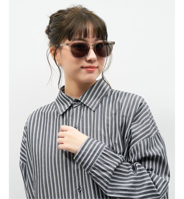  「【WEB限定】ウェリントン型 サングラス | 軽量 カラーレンズ トレンド 紫外線対策 UVカット 大きめサイズ」|サングラス|