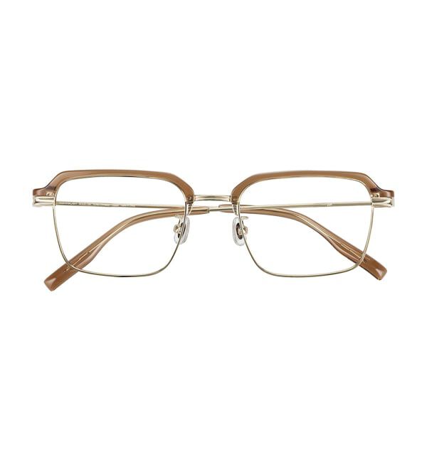  「ウェリントン型 メガネ | メタル 高級感  度あり 度なし メンズFASHION レンズ交換券付」|メガネ|ブラウン系その他1
