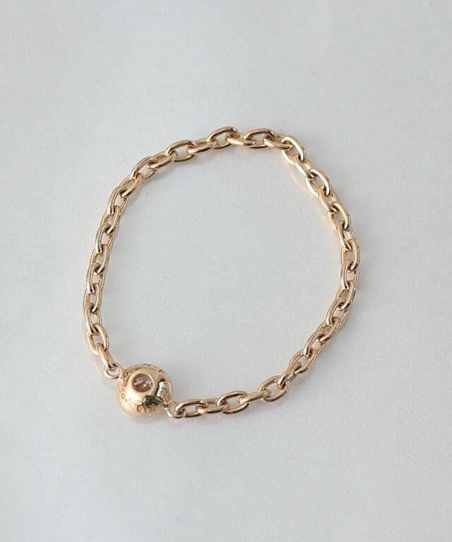 NOIR DE POUPEE「Fri K10 一粒 ダイヤモンド チェーンリング」|リング|