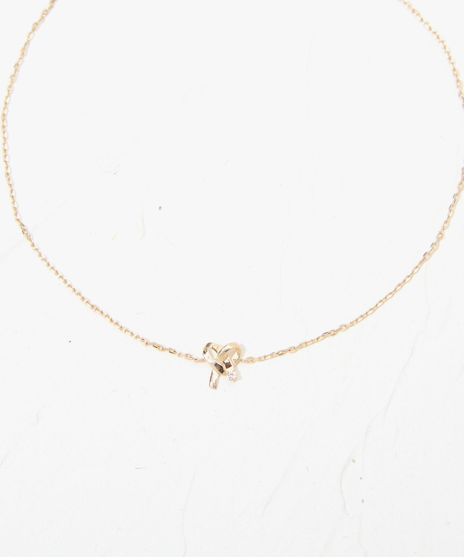 JUPITER「【K10】リボンモチーフダイヤモンドブレスレット」|ブレスレット・バングル|