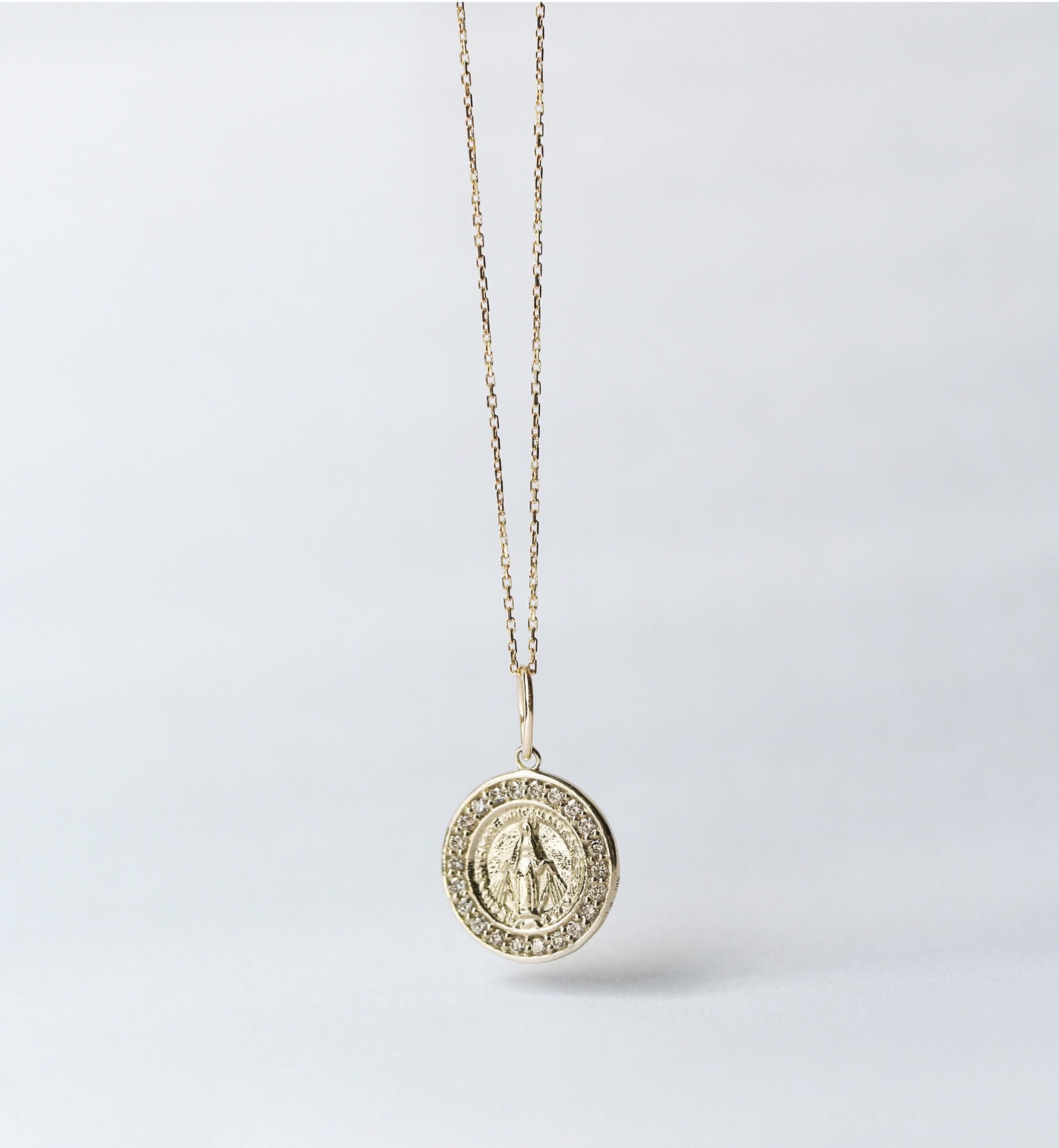  「ダイヤモンド 0.11ct コイン ネックレス | K10YG」|ネックレス|K10 イエローゴールド