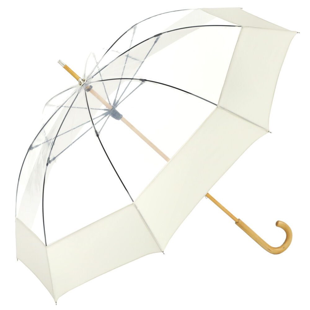 BACKYARD FAMILY「U-DAY ユーディ 長傘 63cm 通販 雨傘 ビニール傘 傘 アンブレラ グラスファイバー骨」|傘|ホワイト1