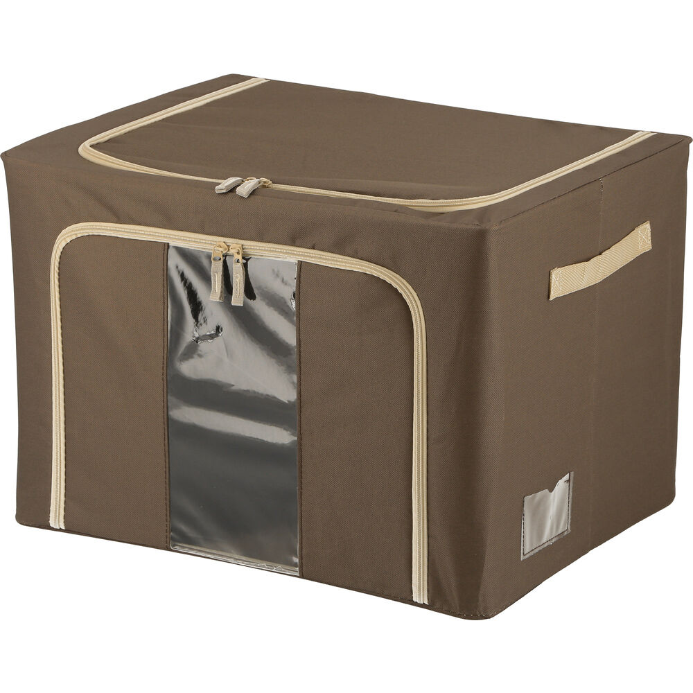 BACKYARD FAMILY「窓付 積み重ね 収納ボックス 72L 衣類収納 通販 衣装ケース 窓付き 折りたたみ式 折り畳み式」|その他|ブラウン1