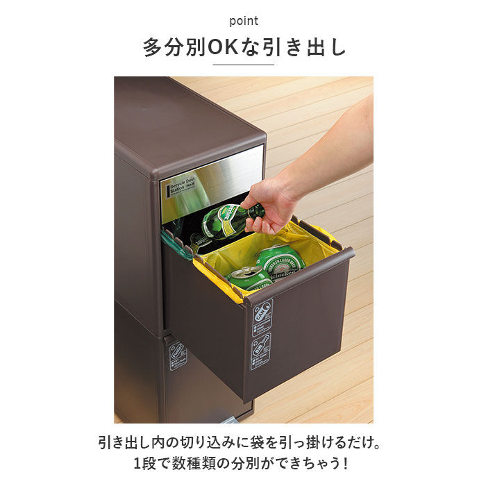 like-it「like-it ライクイット ゴミ箱 2段 通販 ごみ箱 ステンレス ダストボックス 分別 ゴミ」|ダストボックス|