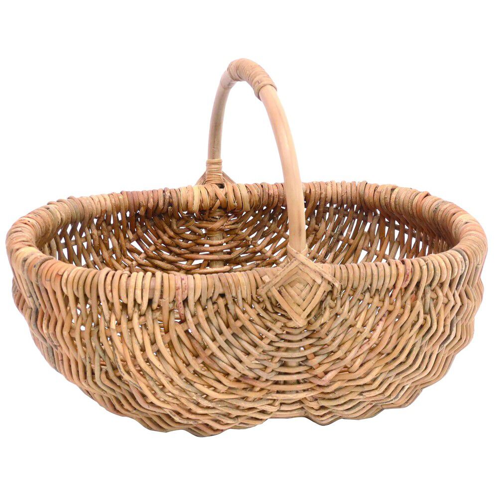 BACKYARD FAMILY「ラタン バスケット L 通販 かご カゴ アラログ ハンドル 編み ピクニック 小物入れ 収納 藤」|その他|ブラウン1