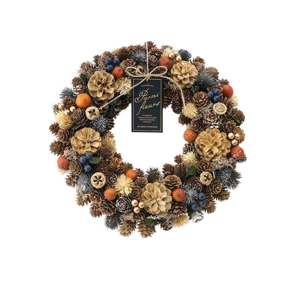 BACKYARD FAMILY「ナチュラルリース L 通販 リース 造花 お花 フラワーアレンジメント プリザーブドフラワー」|その他|ブラウン1