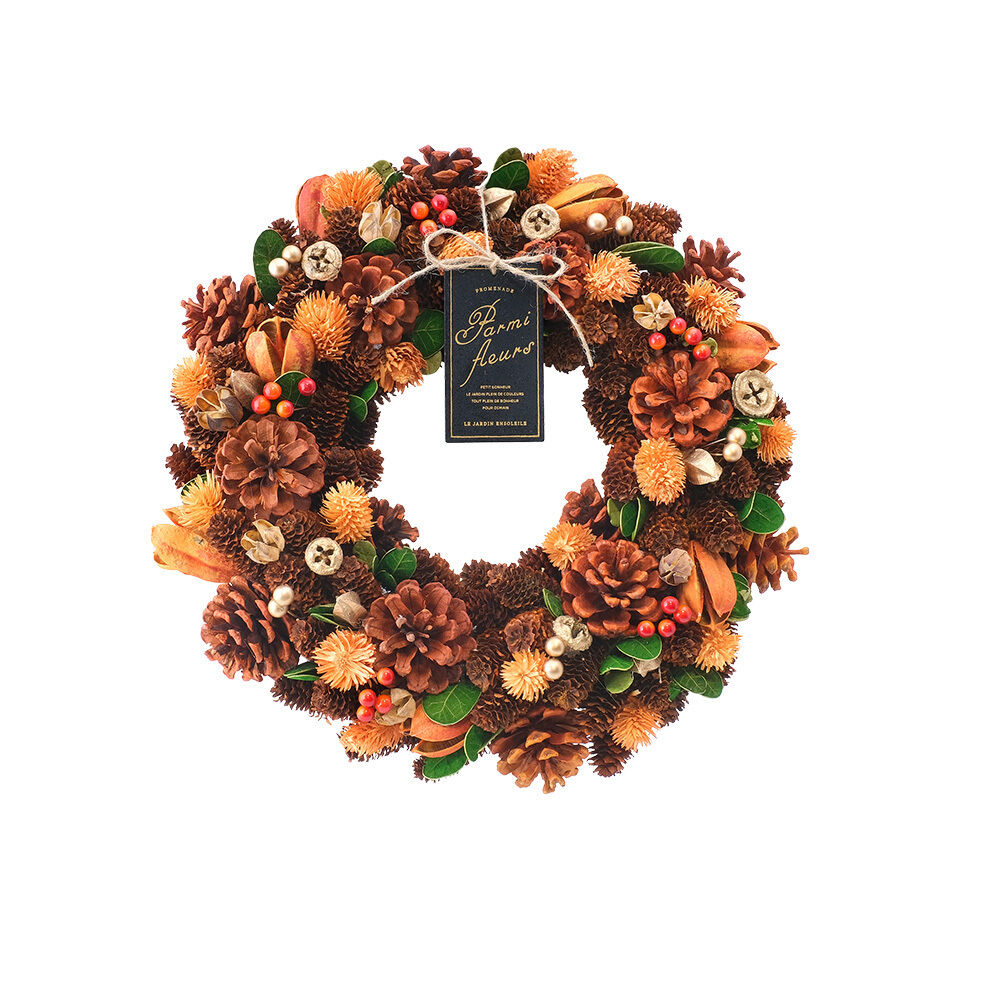 BACKYARD FAMILY「ナチュラルリース L 通販 リース 造花 お花 フラワーアレンジメント プリザーブドフラワー」|その他|オレンジ1