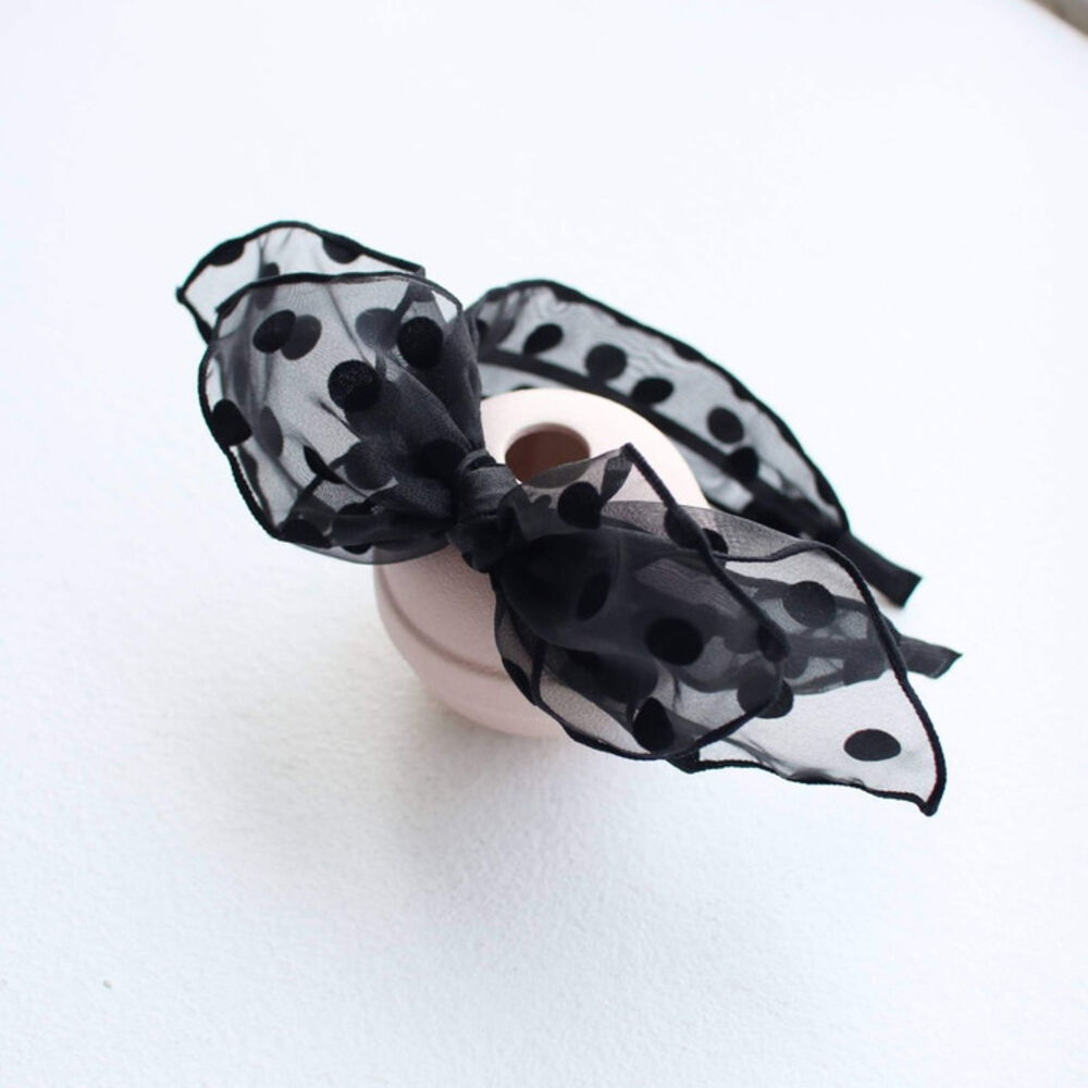 BACKYARD FAMILY「Rora カチューシャ 通販 リボン チュール 水玉 48392102 髪飾り ヘッドドレス 子供」|その他|ブラック1