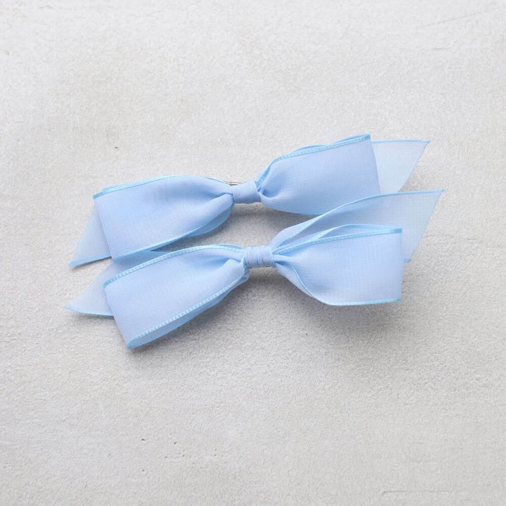 BACKYARD FAMILY「ヘアクリップ キッズ 2個セット 通販 ヘア クリップ 68412302 モーニングリボンクリップ」|その他|ブルー1