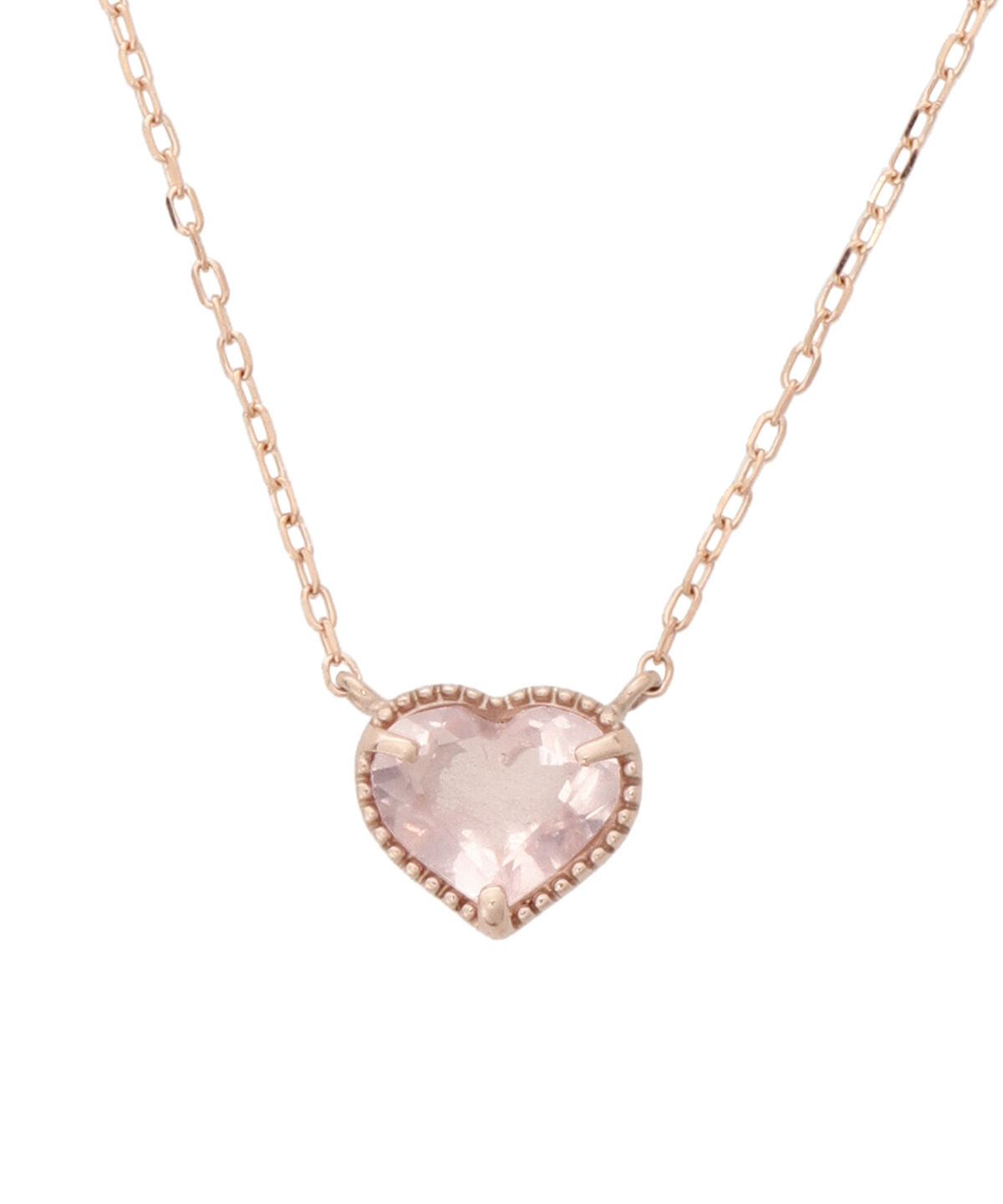 Samantha Tiara「K10 PG　ローズクォーツハートネックレス(小)」|ネックレス|K10 PG