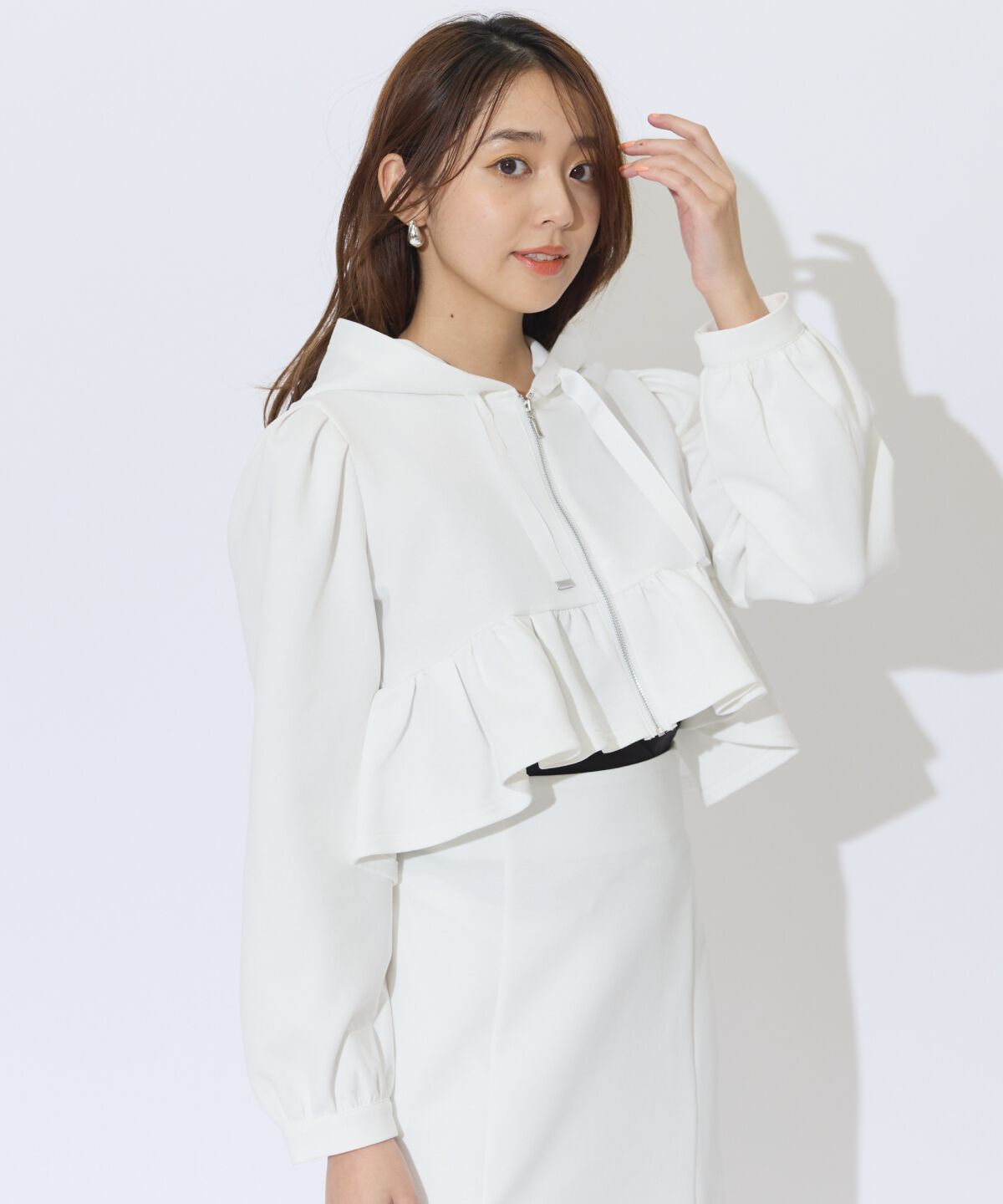 アンドクチュール「ペプラムパーカーセットアップ」|ワンピース|