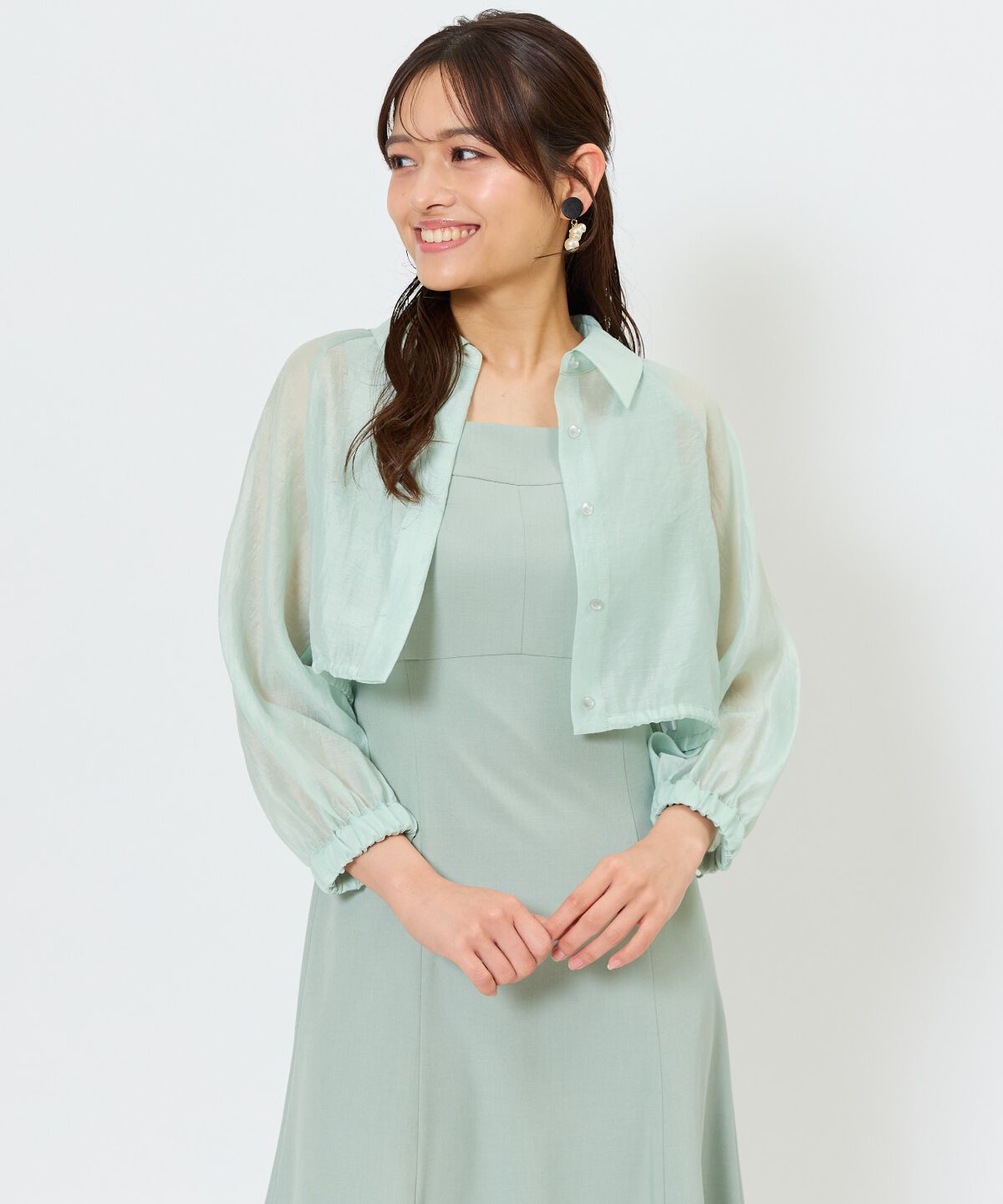 アンドクチュール「シアーシャツ＆ワンピースSET」|ワンピース|