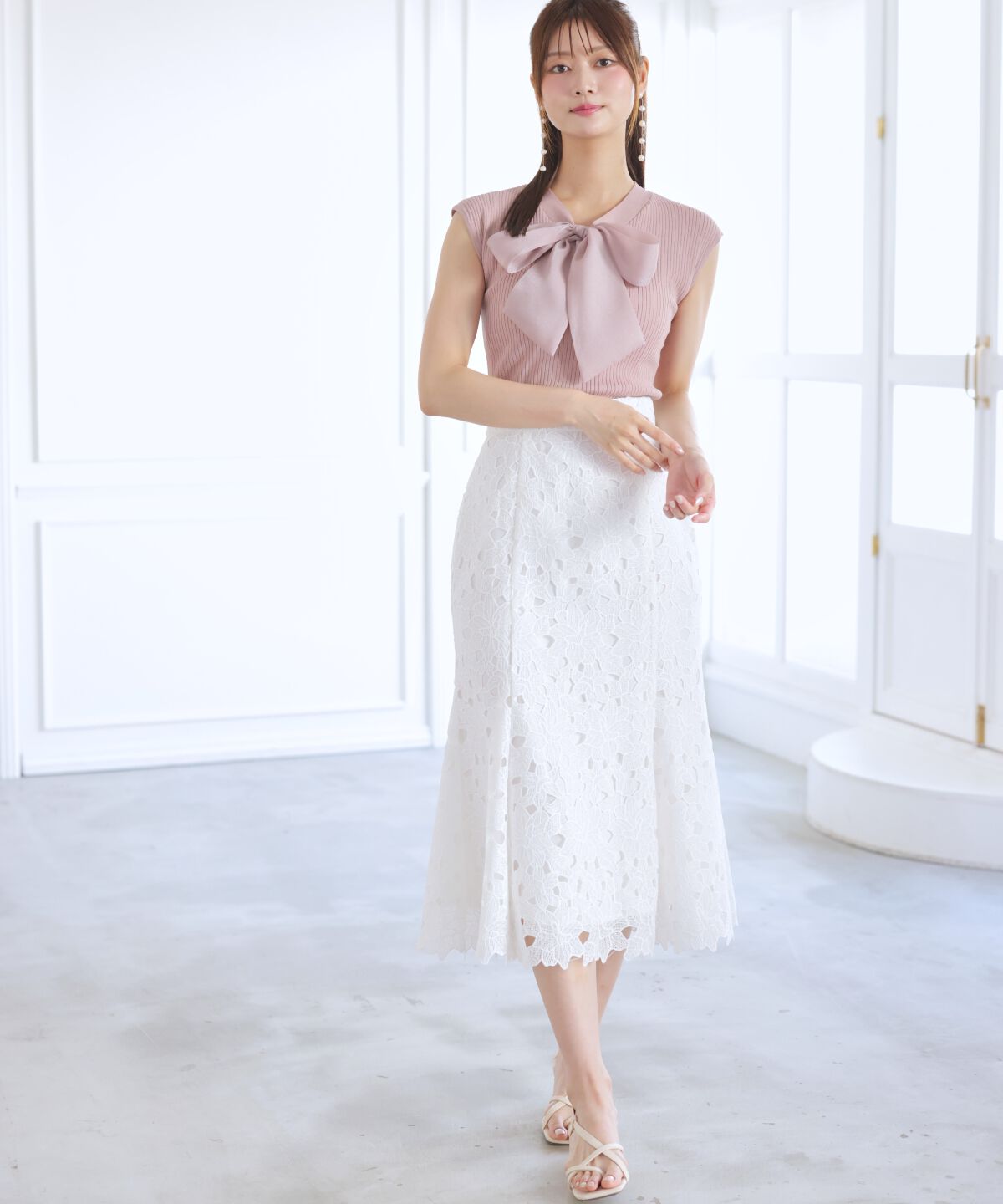 アンドクチュール「スカラレースマーメイドスカート」|フレア|