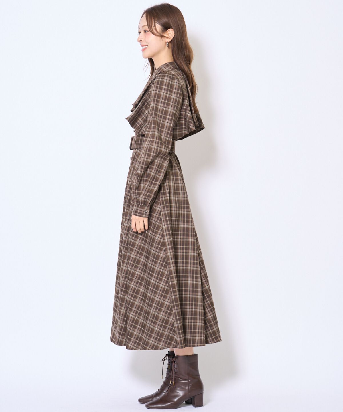 アンドクチュール「フリルケープシャツワンピース」|ワンピース|