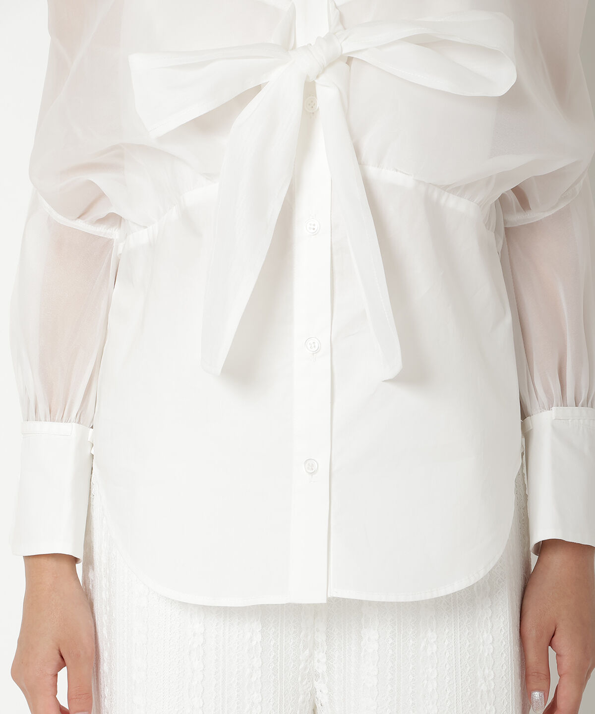 REDYAZEL「フロントリボンオフショルシャツ」|シャツ・ブラウス|