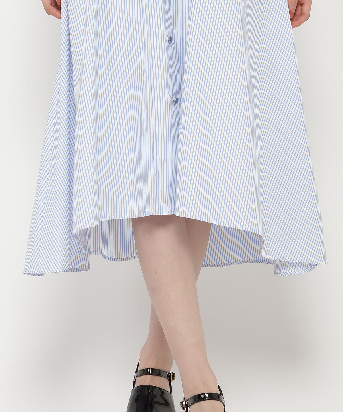 REDYAZEL「ケープフレアストライプワンピース」|ワンピース|