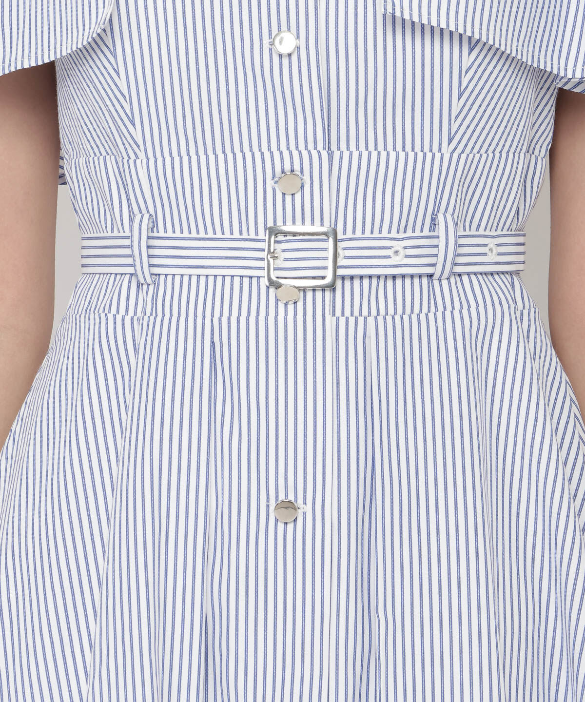 REDYAZEL「ケープフレアストライプワンピース」|ワンピース|