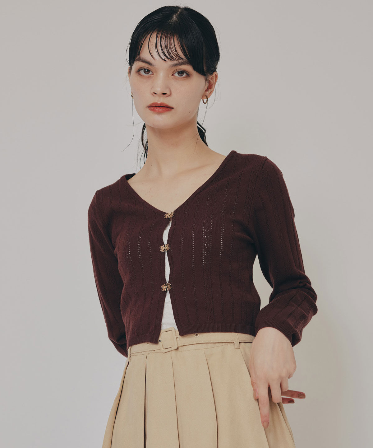 REDYAZEL「バタフライホックニットカーディガン」|カーディガン|