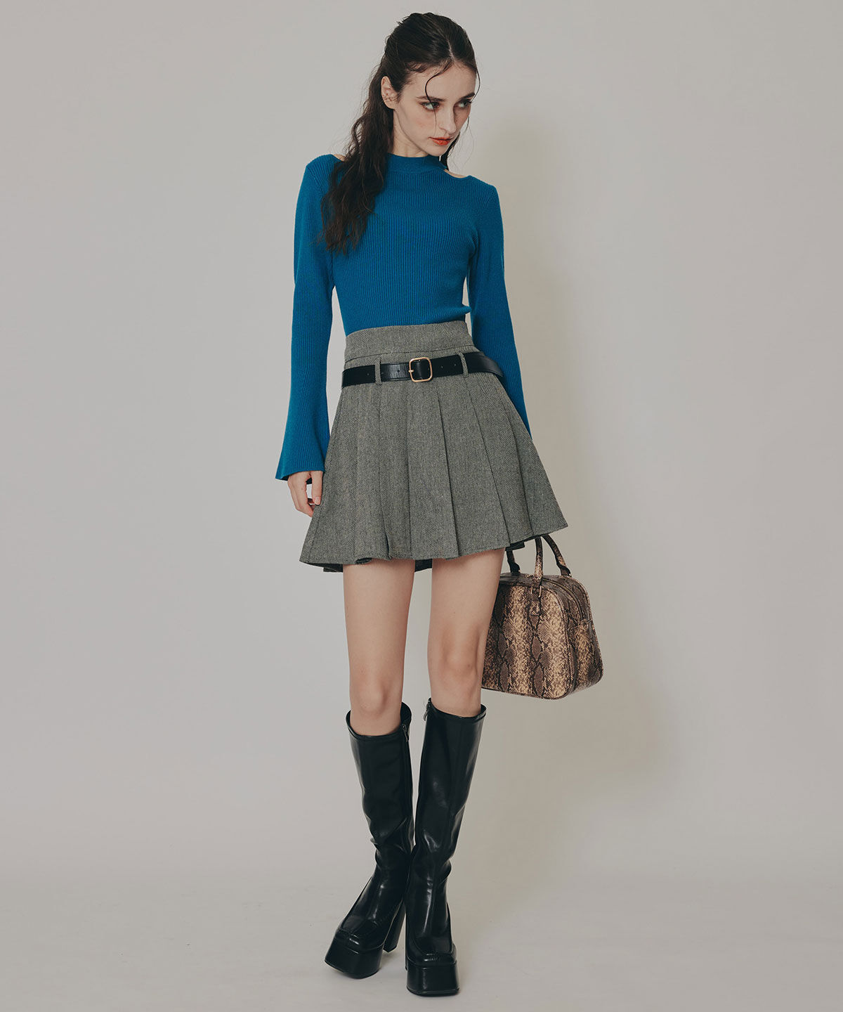 REDYAZEL「ローベルトプリーツミニスカート」|フレア|