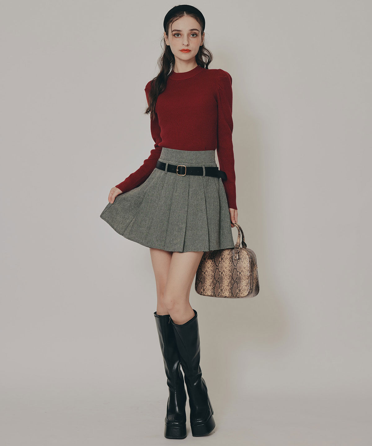 REDYAZEL「ローベルトプリーツミニスカート」|フレア|