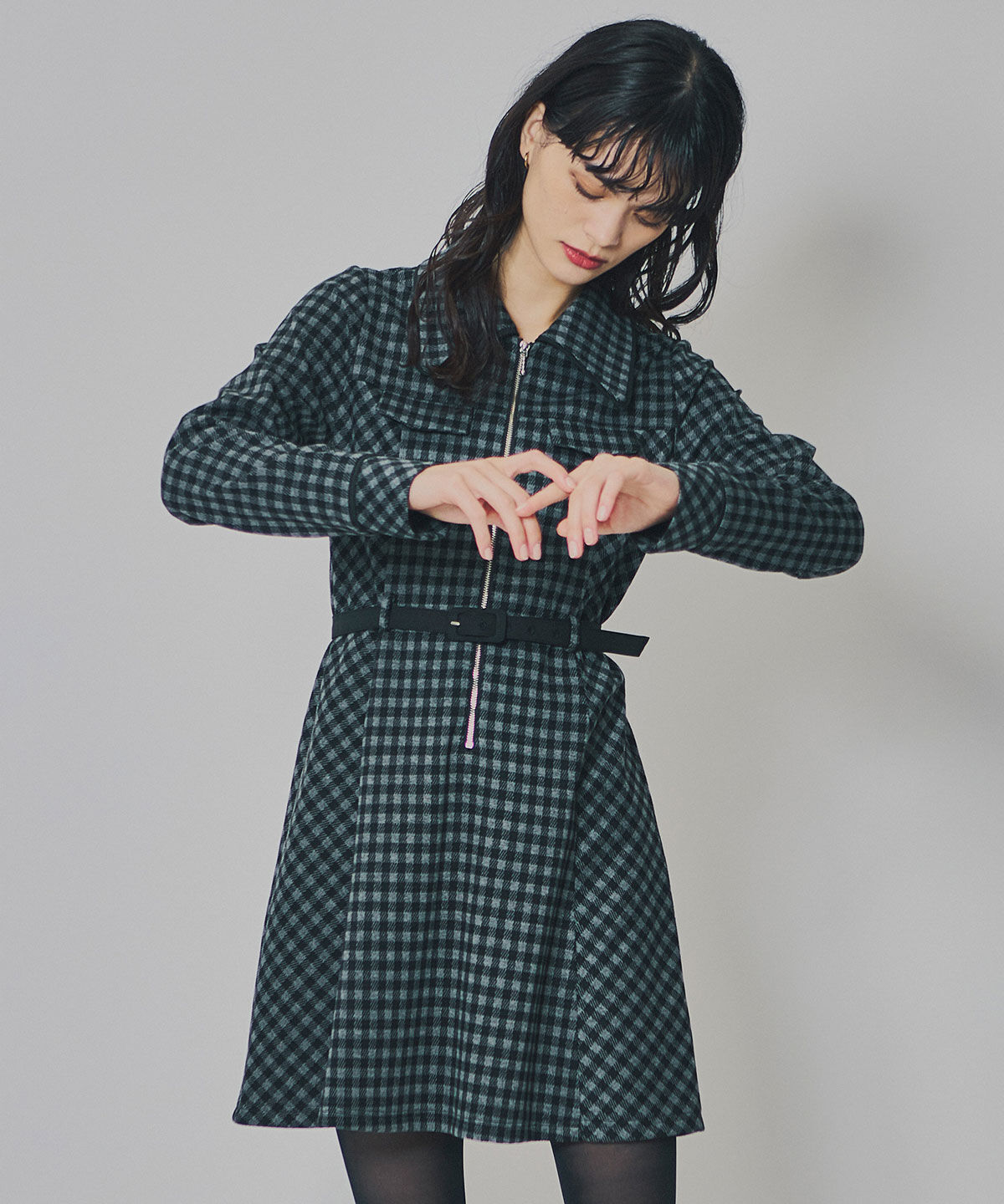 REDYAZEL「クラシカルチェックZIPミニワンピース」|ワンピース|