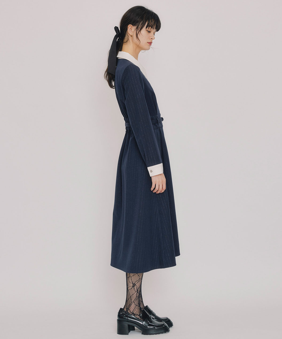 REDYAZEL「フロントZIPストライプロングワンピース」|ワンピース|