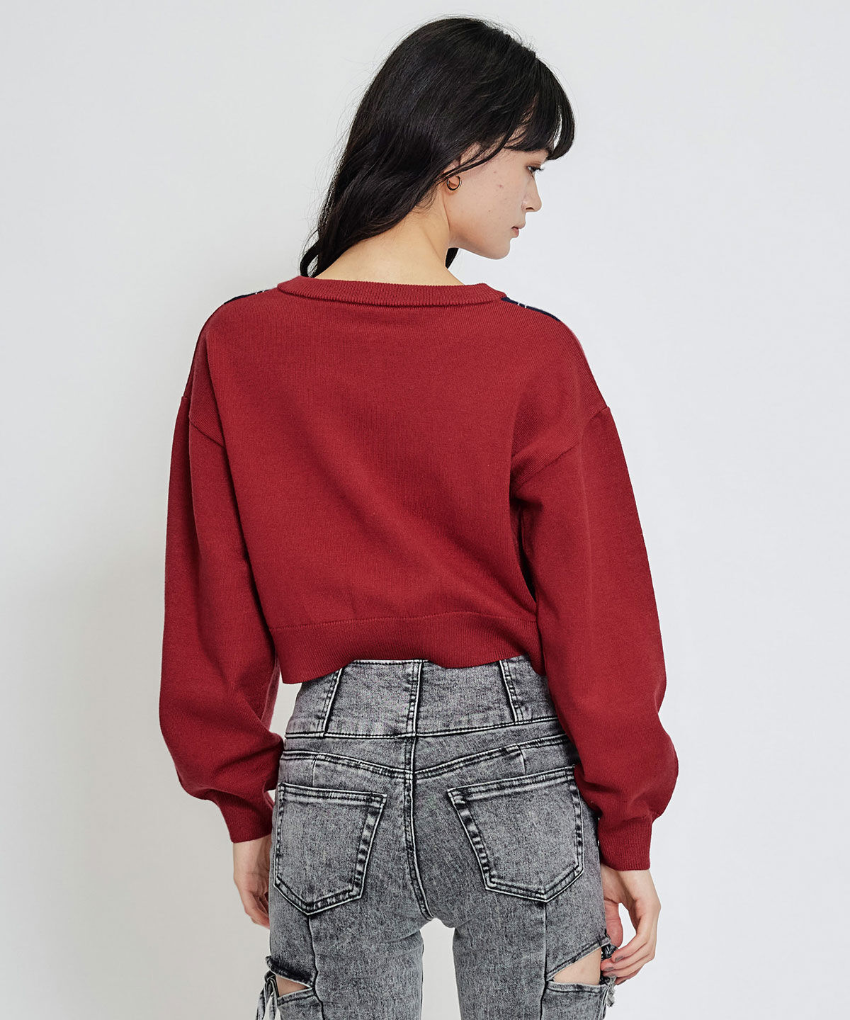 REDYAZEL「Love Me Heart アーガイルニットカーディガン」|カーディガン|