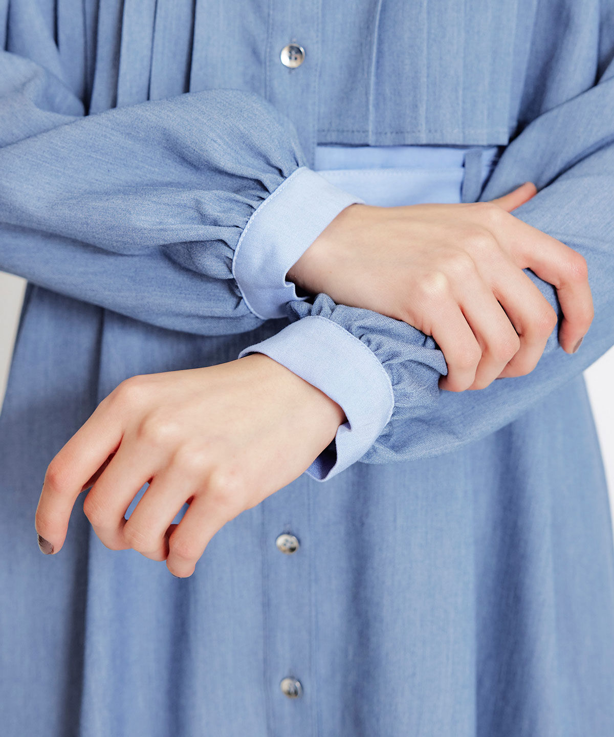 REDYAZEL「フロントプリーツリボンタイフレアロングワンピース」|ワンピース|