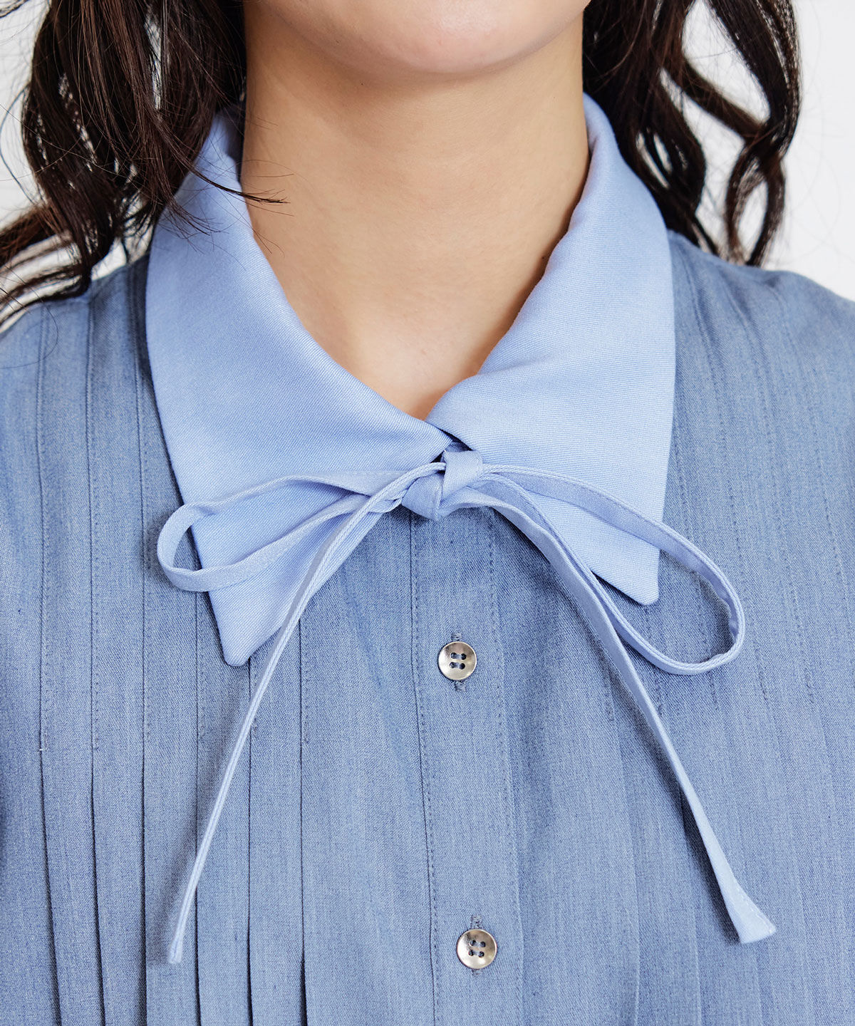 REDYAZEL「フロントプリーツリボンタイフレアロングワンピース」|ワンピース|