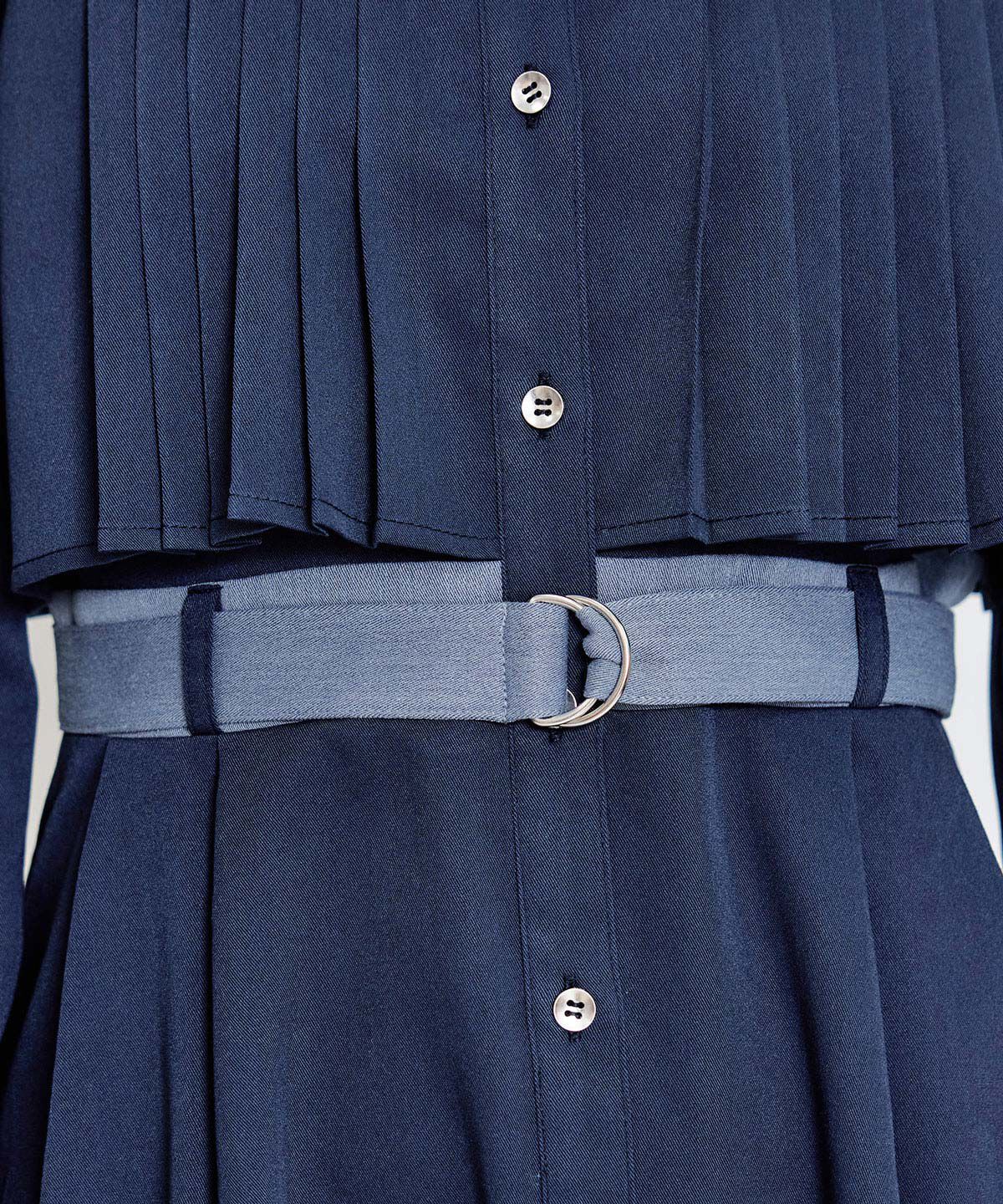 REDYAZEL「フロントプリーツリボンタイフレアロングワンピース」|ワンピース|