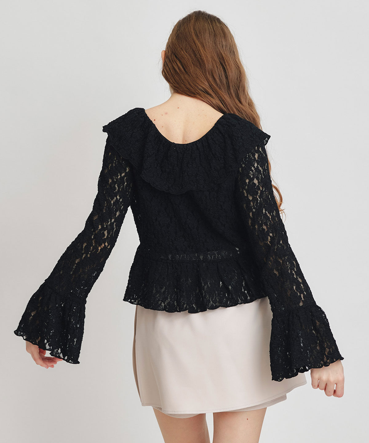 REDYAZEL「レースフリルカラーショートカーディガン」|カーディガン|