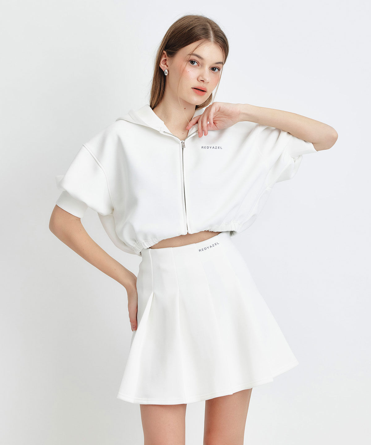 REDYAZEL「ダンボールプリーツミニスカート」|フレア|